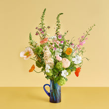 Load image into Gallery viewer, Flowers in a Handblown Recycled Glass Jug
