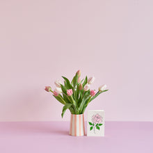 Load image into Gallery viewer, Mother&#39;s Day | Tulips in Striped Vase | 5 Colours
