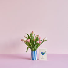 Load image into Gallery viewer, Mother&#39;s Day | Tulips in Striped Vase | 5 Colours
