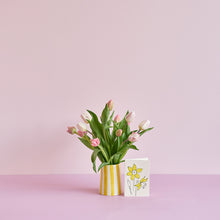 Load image into Gallery viewer, Mother&#39;s Day | Tulips in Striped Vase | 5 Colours
