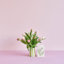 Load image into Gallery viewer, Mother&#39;s Day | Tulips in Striped Vase | 5 Colours
